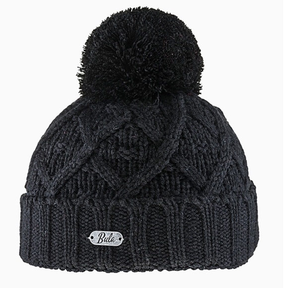 Bula Taylor black pompom diamond cable tuque  NWT - Picture 1 of 10